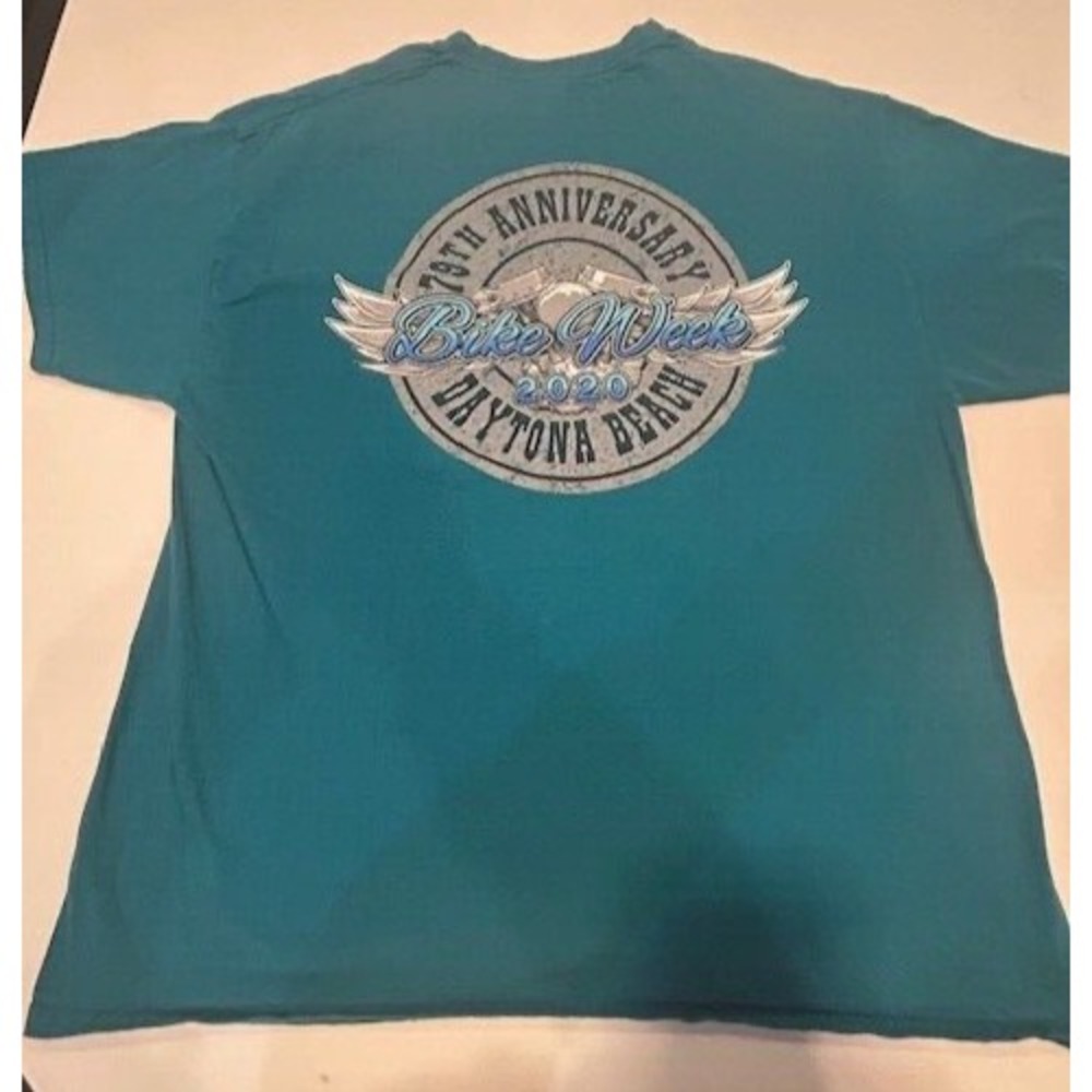 Daytona Beach Bike Week 2020 79th Anniversary Men's Short-Sleeve T-Shirt-Size XL - Picture 4 of 11